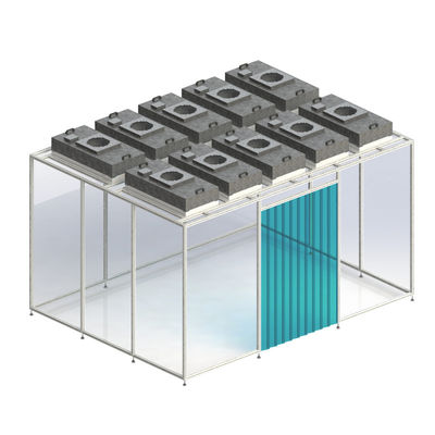 Buy Huuao Dust Free Vertical Laminar Flow Hepa Modular Cleanroom With Sampling Booth New Design High Quality Class100 Clean Booth Portable Iso5 Lab Clean Room Booth online manufacture