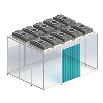 Buy HUAAO Customized Medical Workshop Modular Cleanroom Prefabricated Mobile Clean Booth H13/H14 Filter Fireproof Eco-Friendly online manufacture