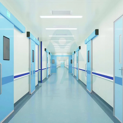Food And Pharma Cleanroom Automatic Sliding Door Steel Seamless Construction