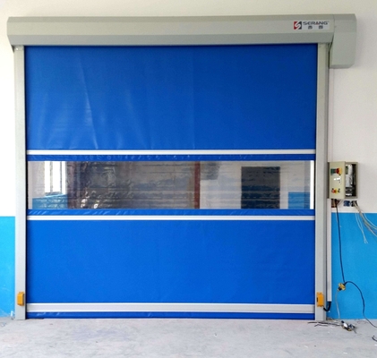 Electric PVC Fast Rolling Shutter Door Wind Resistance For Logistic Warehouse