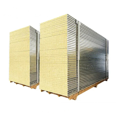 Huuao Thermal Sound Insulation Steel Clean Room Sandwich Panels 50mm 75mm 100mm Rock Wool Panels for Warehouses
