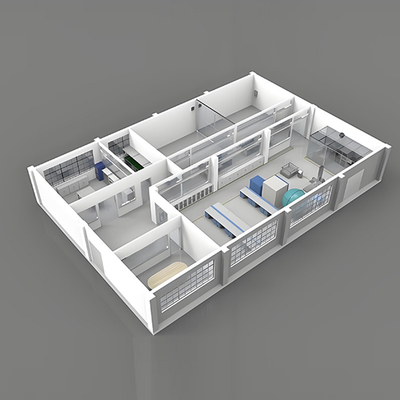 Huuao Customized Solution Class 8 Prefabricated 50mm Sandwich Panel Modular Cleanroom GMP Workshop for Cosmetics or Food Factory